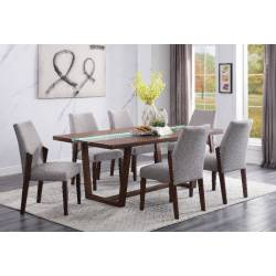 72295+72297*6 7PC SETS Bernice Dining Table + 6 Side Chairs