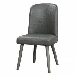 Waylon Side Chair in Gray PU & Gray Oak - Acme Furniture 72202