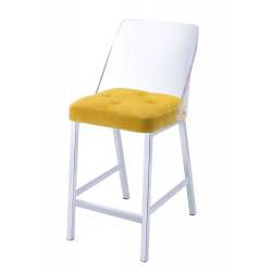 Nadie II 2 Yellow Velvet Counter Height Chairs