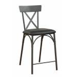Itzel 2 Black PU Leather/Metal Counter Height Chairs