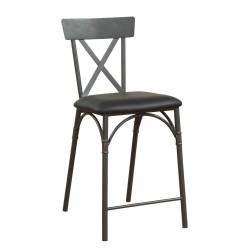 Itzel 2 Black PU Leather/Metal Counter Height Chairs