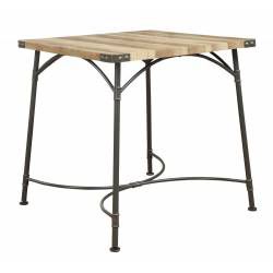 Itzel Antique Oak Wood/Sandy Gray Metal Counter Height Table