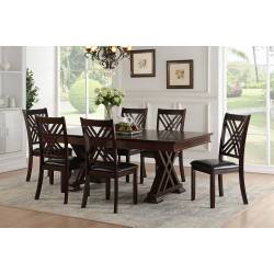 71855+71857*6 7PC SETS Katrien Rectangular Dining Table + 6 Side Chairs