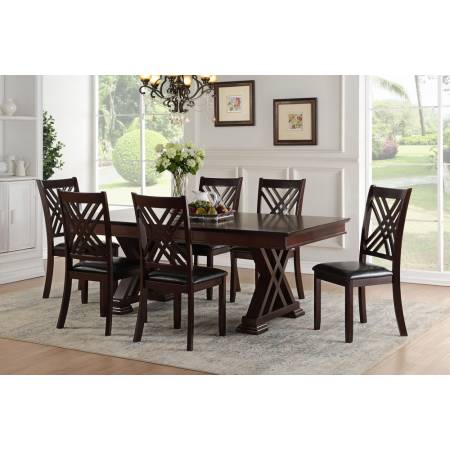 71855+71857*6 7PC SETS Katrien Rectangular Dining Table + 6 Side Chairs