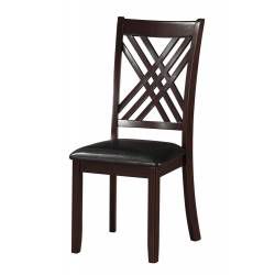 Katrien 2 Black PU Leather/Espresso Wood Side Chairs
