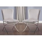 Daire 2 Gray Fabric/Chrome Metal Side Chairs