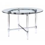 Daire Clear Tempered Glass/Acryl Round Dining Table