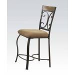 Kiele 2 Antique Black Metal/Fabric Counter Height Chairs