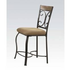 Kiele 2 Antique Black Metal/Fabric Counter Height Chairs