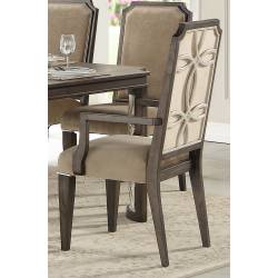 Peregrine 2 Neutral Fabric/Walnut Wood Arm Chairs