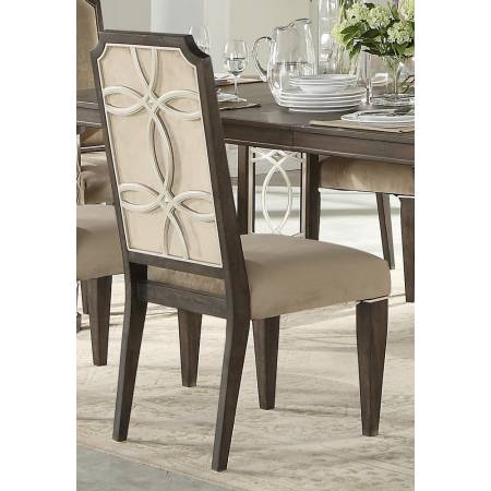 Peregrine 2 Neutral Fabric/Walnut Wood Side Chairs