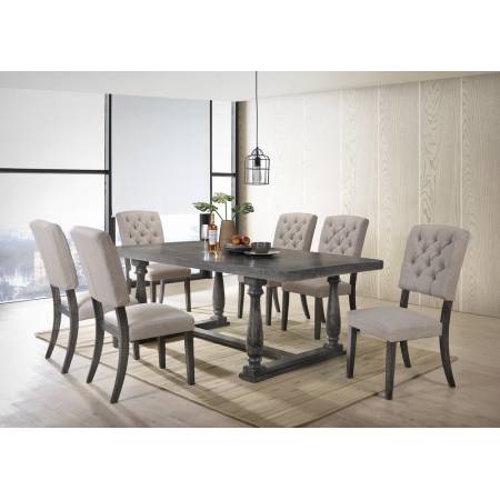 66190+66192*6 7PC SETS Bernard Dining Table + 6 Side Chairs