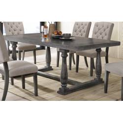 Bernard Weathered Gray Oak Wood Dining Table