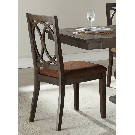 Jameson 2 Brown Fabric/Espresso Wood Side Chairs by Acme