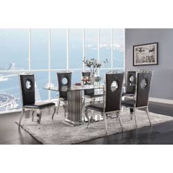 62075+62078*6 7PC SETS Cyrene Dining Table + 6 Side Chairs