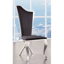 Cyrene 2 Black Fabric/Chrome Side Chairs by Acme