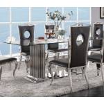 Cyrene Clear Tempered Glass Top/Chrome Steel Base Dining Table by Acme