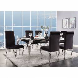 62070+62072*6 7PC SETS Fabiola Dining Table + 6 Side Chairs