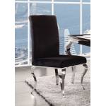 Fabiola 2 Black Fabric/Chrome Stainless Steel Side Chairs by Acme