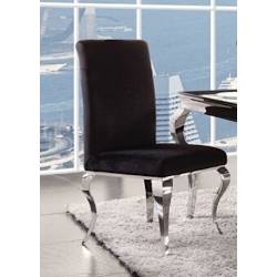 Fabiola 2 Black Fabric/Chrome Stainless Steel Side Chairs by Acme
