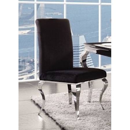 Fabiola 2 Black Fabric/Chrome Stainless Steel Side Chairs by Acme