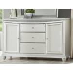 Maverick Platinum Wood Server w/3 Drawers & 2 Doors by Acme