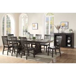 61030+61032*8 9PC SETS Maisha Dining Table + 8 Side Chairs