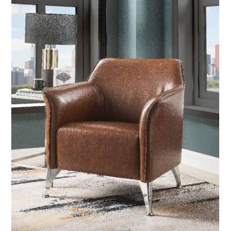 Teague Accent Chair in Brown PU - Acme Furniture 59521