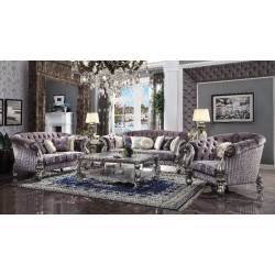 Versailles Sofa w/Pillows in Velvet & Antique Platinum - Acme Furniture 56825
