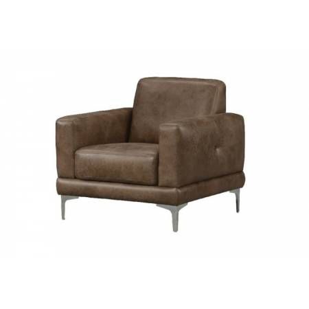 Reagan Chair in 2-Tone Mocha Polished Microfiber - Acme Furniture 55087