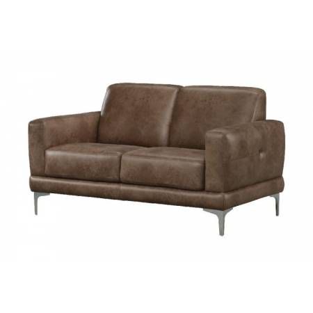 Reagan Loveseat in 2-Tone Mocha Polished Microfiber - Acme Furniture 55086