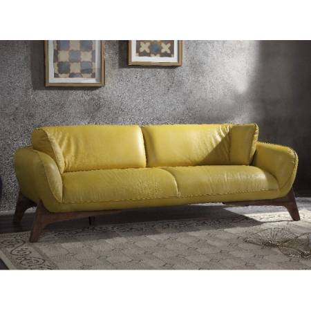 Pesach Sofa in Mustard Leather - Acme Furniture 55075