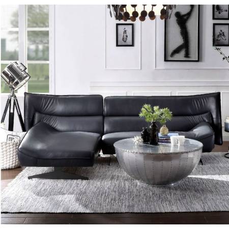 Maeko Sectional Sofa in Dark Gray Top Grain Leather - Acme Furniture 55060