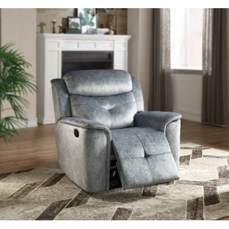 Mariana Recliner in Silver Blue Fabric - Acme Furniture 55037