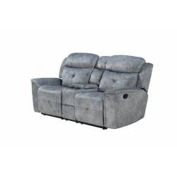 Mariana Loveseat w/Console (Motion) in Silver Gray Fabric - Acme Furniture 55031
