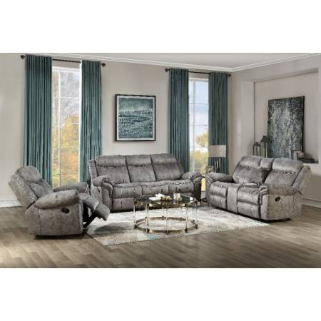 Zubaida Sofa (Glider & Motion) in 2-Tone Gray Velvet - Acme Furniture 55025