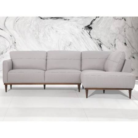 Tampa Sectional Sofa in Pearl Gray Leather - Acme Furniture 54970
