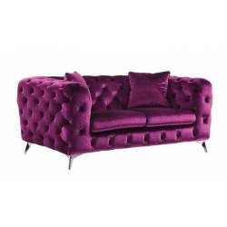 Atronia Loveseat in Purple Fabric