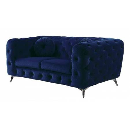 Atronia Loveseat in Blue Fabric