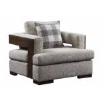 Niamey Chair w/1 Pillow in Fabric & Cherry