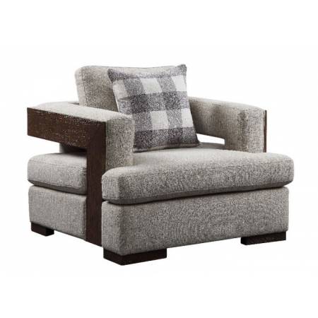 Niamey Chair w/1 Pillow in Fabric & Cherry