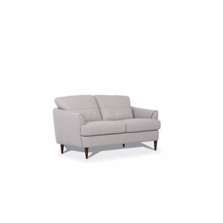 Helena Loveseat in Pearl Gray Leather