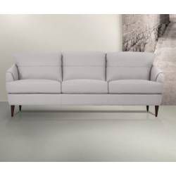 Helena Sofa in Pearl Gray Leather