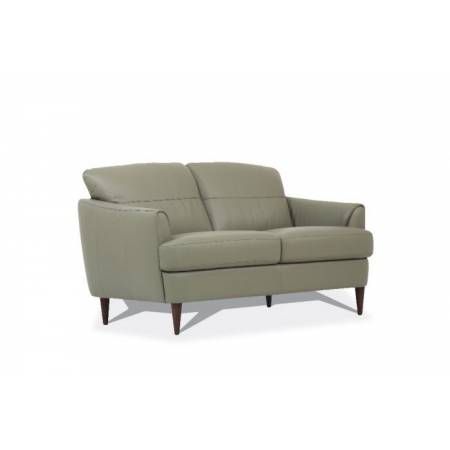 Helena Loveseat in Moss Green Leather