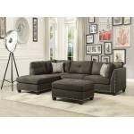Laurissa Sectional Sofa & Ottoman (2 Pillows) in Charcoal Linen