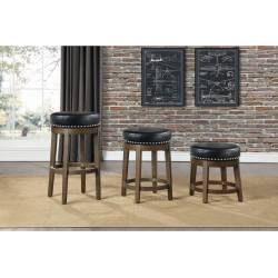 5681BLK-24 Round Swivel Counter Height Stool, Black Westby
