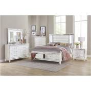 1616WK-1CKGr California King Platform with LED Lighting and Footboard Storage Bedroom 4PC Set Tamsin