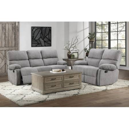 9520GY-2+3 Double Reclining Love Seat and Double Reclining Sofa Oswald