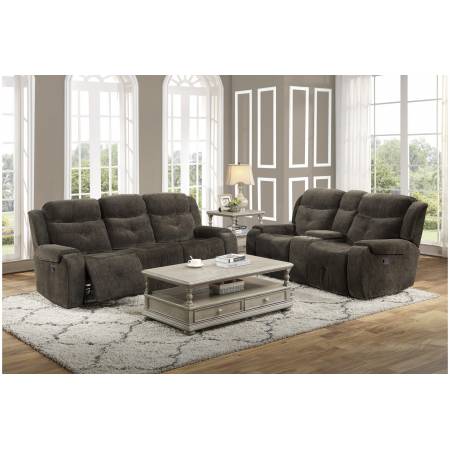 9519CH-2+3 Double Reclining Love Seat with Console and Double Reclining Sofa Aragon