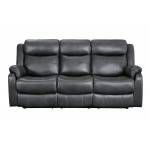 9990GY-3 Double Lay Flat Reclining Sofa with Center Drop-Down Cup Holders Yerba